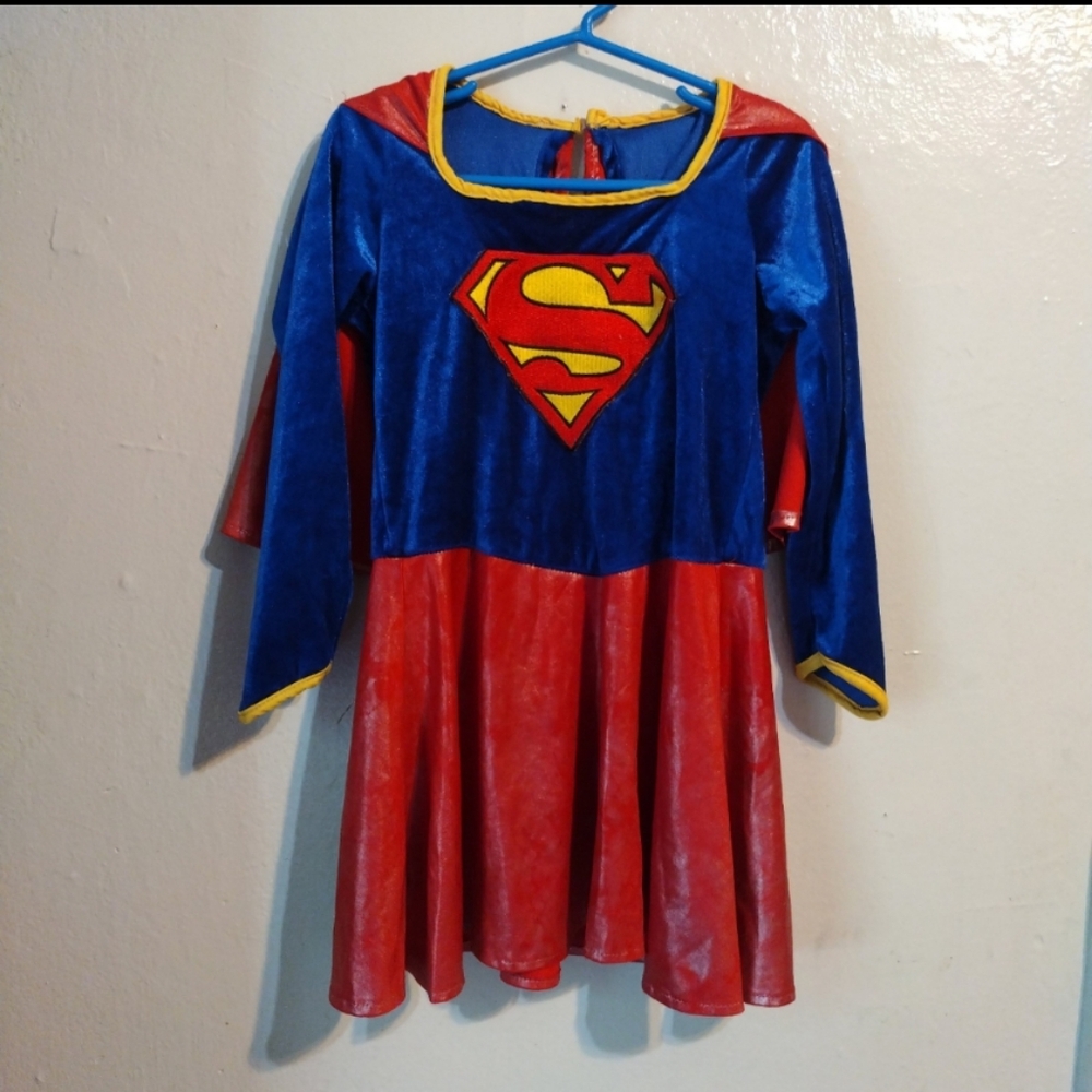 Supergirl Kids Costume - Embroidered Blue and Red Sz M